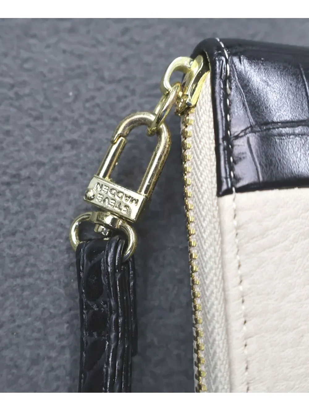 Women's Steve Madden Two-Tone Zip Around Wristlet Wallet